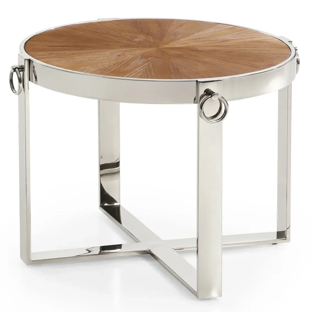 Stamford End Table - Ash Veneer, Stainless Steel image