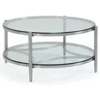 Stanford Glass Coffee Table with Stainless Steel Frame - Clear