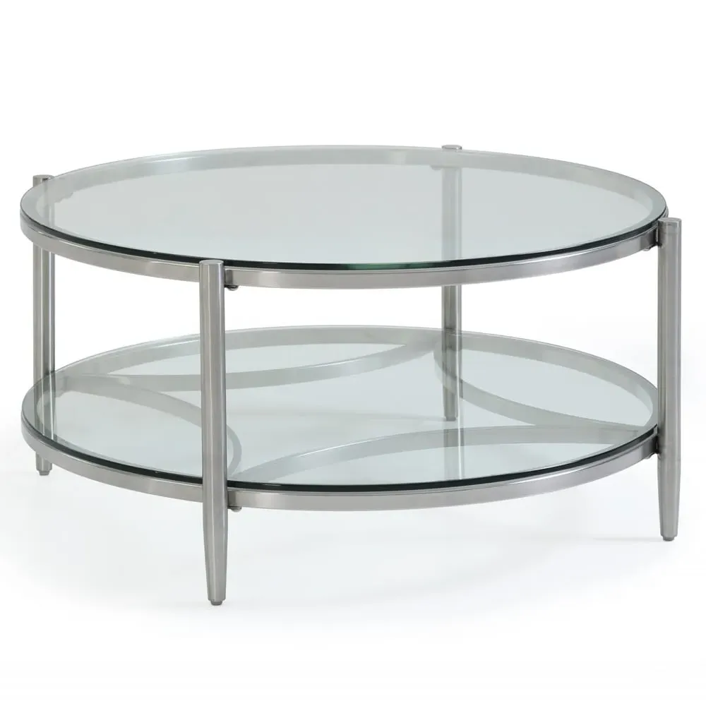 Stanford Glass Coffee Table with Stainless Steel Frame - Clear image