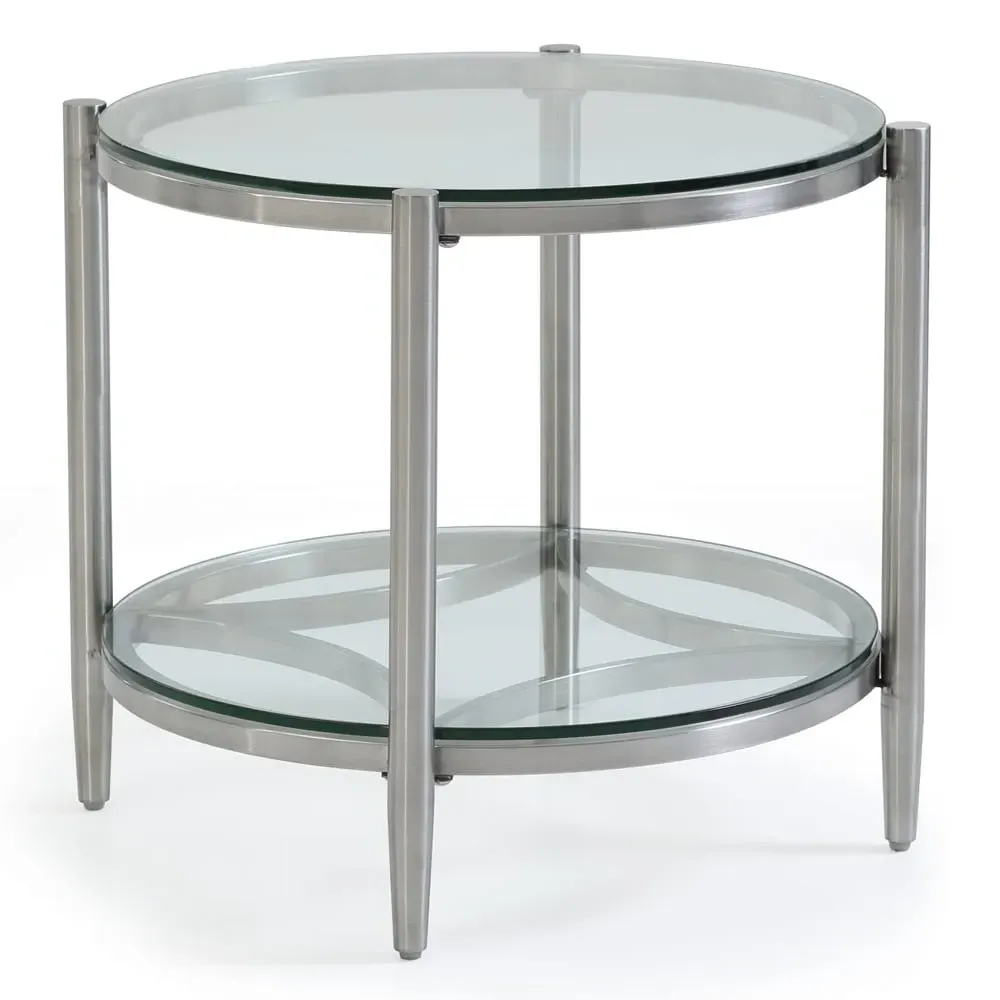 Stanford Glass End Table with Steel Frame - Clear image