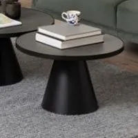 Stanford Medium Round Coffee Table - Black, Ceramic