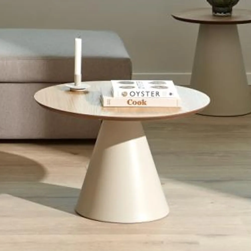 Stanford Medium Round Coffee Table - Grey, Oak