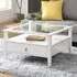 Stanley Square Glass Coffee Table with 2 Drawers - White