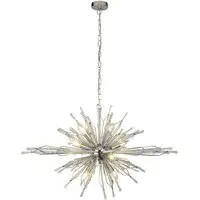 Starburst 8 Light Ceiling Pendant Light - Chrome, Glass