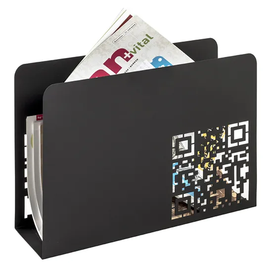 Starke Magazine Rack with QR Code Punching - Black, Metal product