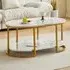 Staten High Gloss Coffee Table - White Diva Marble Effect