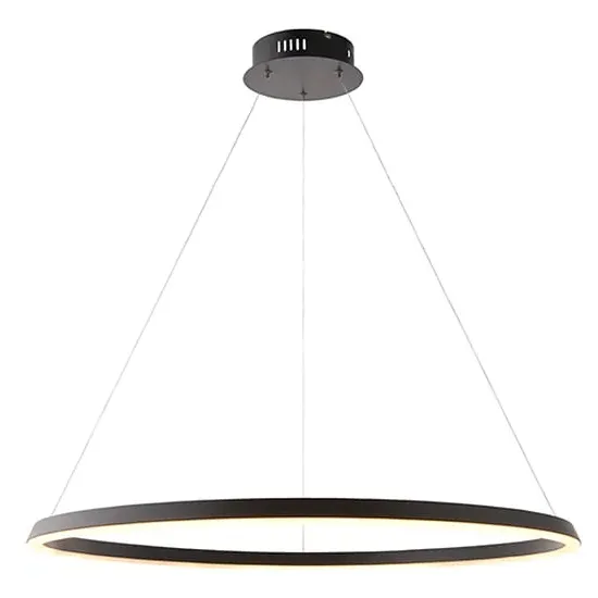 Staten LED Pendant Light with Diffuser - Black, Steel image
