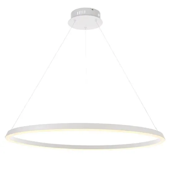 Staten LED Pendant Light with Diffuser - White, Steel