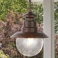 Station Outdoor Acrylic Pendant Light - Rustic Brown, Clear