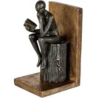 Steampunk Bookend Human Poly Sculpture - Antique Gold