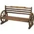 Stella Garden Bench with Wagon Wheel Design - Brown