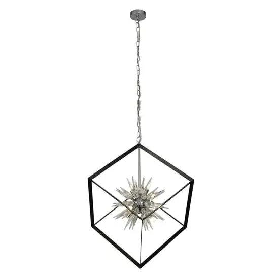 Stellar 6 Lights Square Ceiling Pendant - Black, Steel image