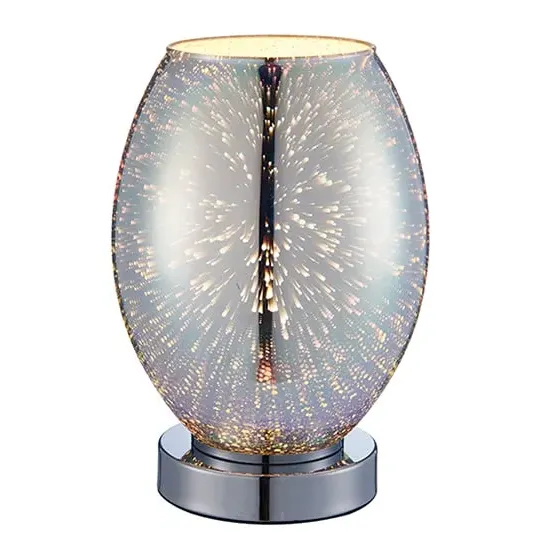 Stellar Holographic Glass Touch Table Lamp - Chrome