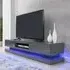 Step TV Stand with LED Lighting - Grey, High Gloss
