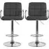 Stocam Bar Chairs with Chrome Base - Grey, Faux Leather