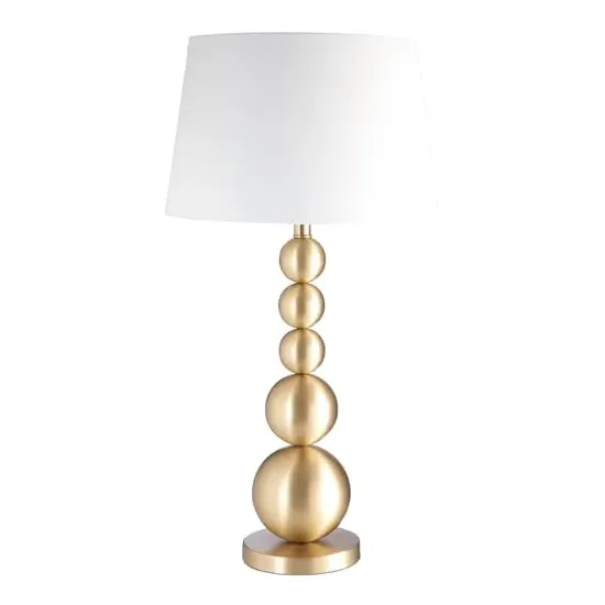 Stockas Stacked Table Lamp - White, Linen image