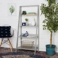 Stockholm 4-Tier Ladder Bookshelf - Grey, MDF