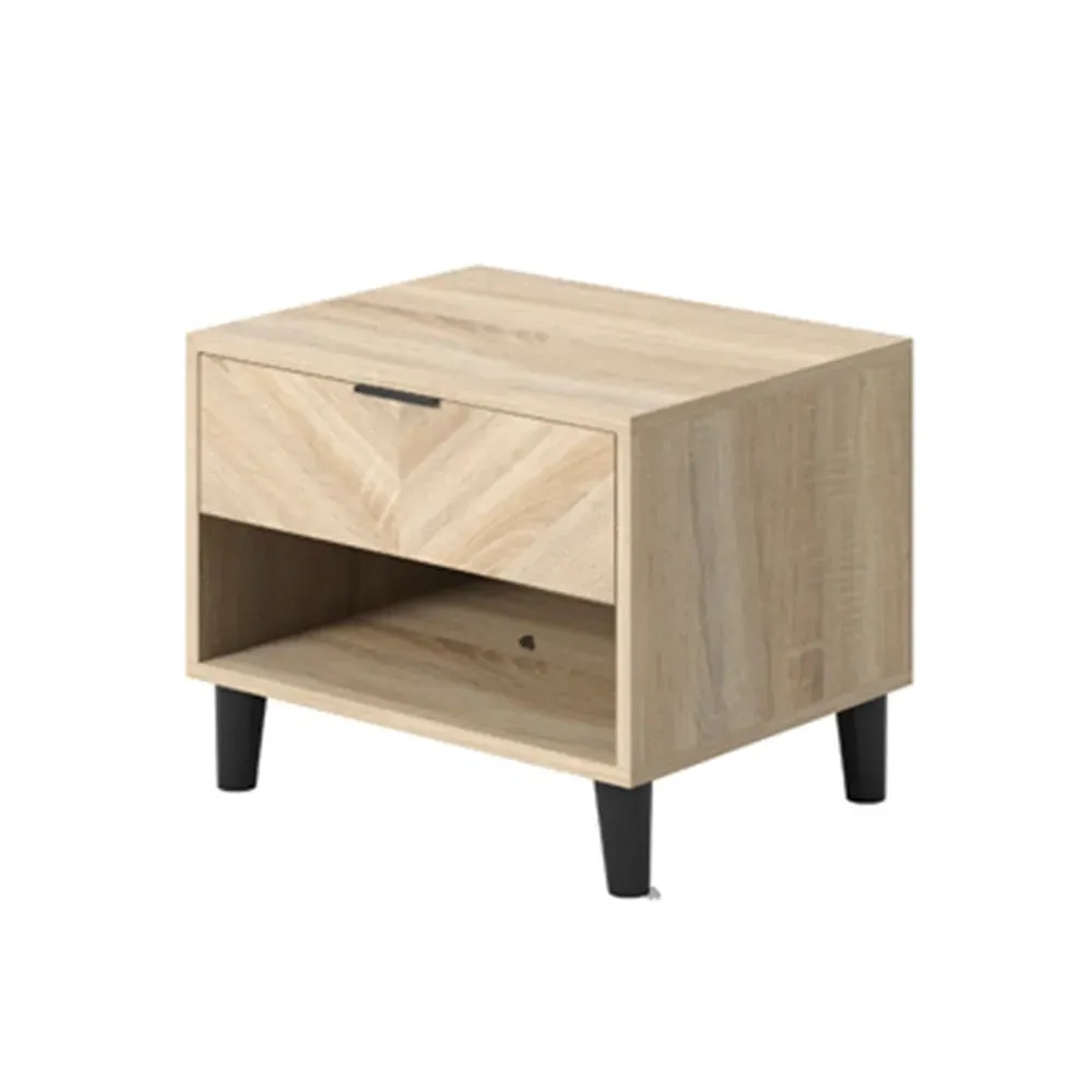 Stockholm Bedside Cabinet with Drawer - Sonoma Oak image