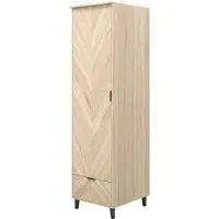 Stockholm Single Door Wardrobe with Drawer - Sonoma Oak