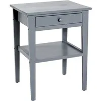 Stockton 1 Drawer Side Table with Shelf - Grey, Solid Wood alternate view