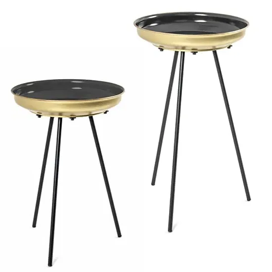 Stockton Set of 2 Side Tables - Black, Metal