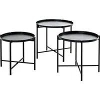 Stockton Set of 3 Side Tables - Black, Metal