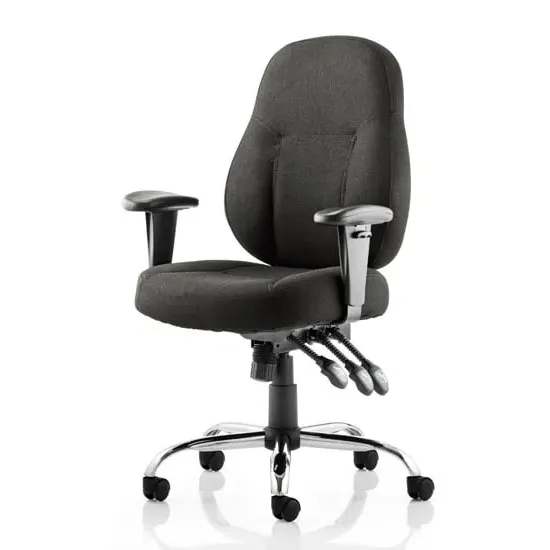 Storm Fabric Office Chair with Arms - Black
