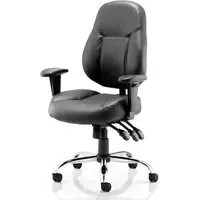 Storm Office Chair with Arms - Black, Bonded Leather