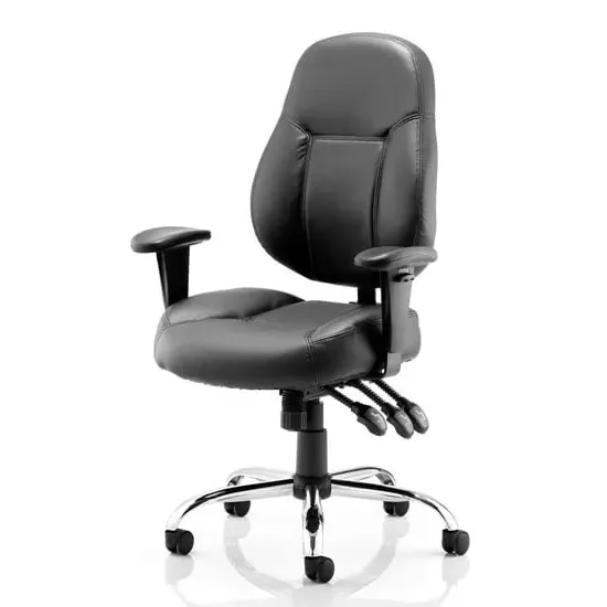 Storm Office Chair with Arms - Black, Bonded Leather