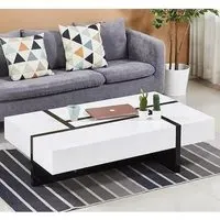 Storm Rectangular Coffee Table with Storage - Black, MDF