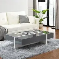 Storm Rectangular Coffee Table with Storage - Grey, MDF