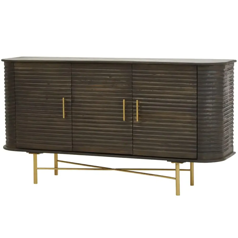 Stowe Storage Cabinet with 3 Doors - Brown, Mango Wood