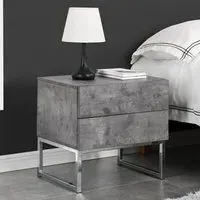 Strada 2 Drawer Bedside Cabinet - Concrete Effect