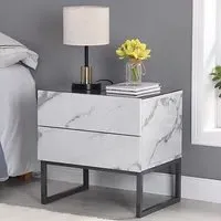 Strada 2 Drawer Bedside Cabinet - Marble Effect