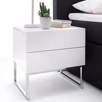 Strada Bedside Cabinet with 2 Drawers - White