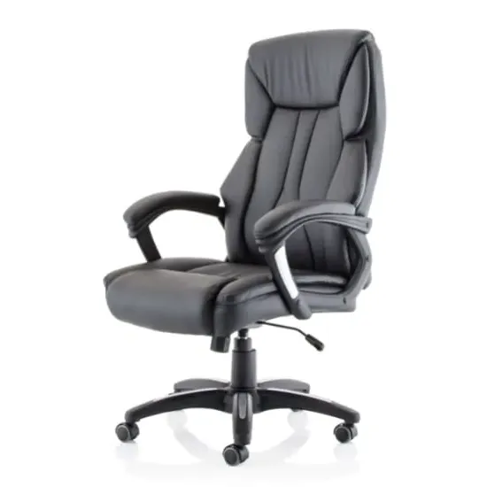 Stratford High Back Office Chair with Lumbar Support - Black, Faux Leather product