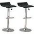 Stratos Bar Stools with Chrome Base - Black, PVC