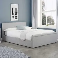 Stratos Double Ottoman Bed with Storage - Grey, Fabric