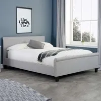 Stratos Small Double Bed Frame - Grey, Fabric