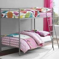 Streatham Metal Single Bunk Bed - Silver Grey