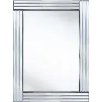Stripe Rectangle Decorative Mirror - Silver