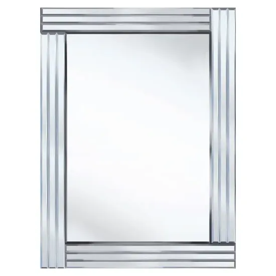 Stripe Rectangle Decorative Mirror - Silver image