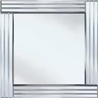 Stripe Square 60x60 Decorative Mirror - Silver