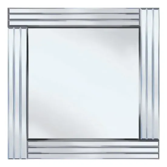 Stripe Square 60x60 Decorative Mirror - Silver image