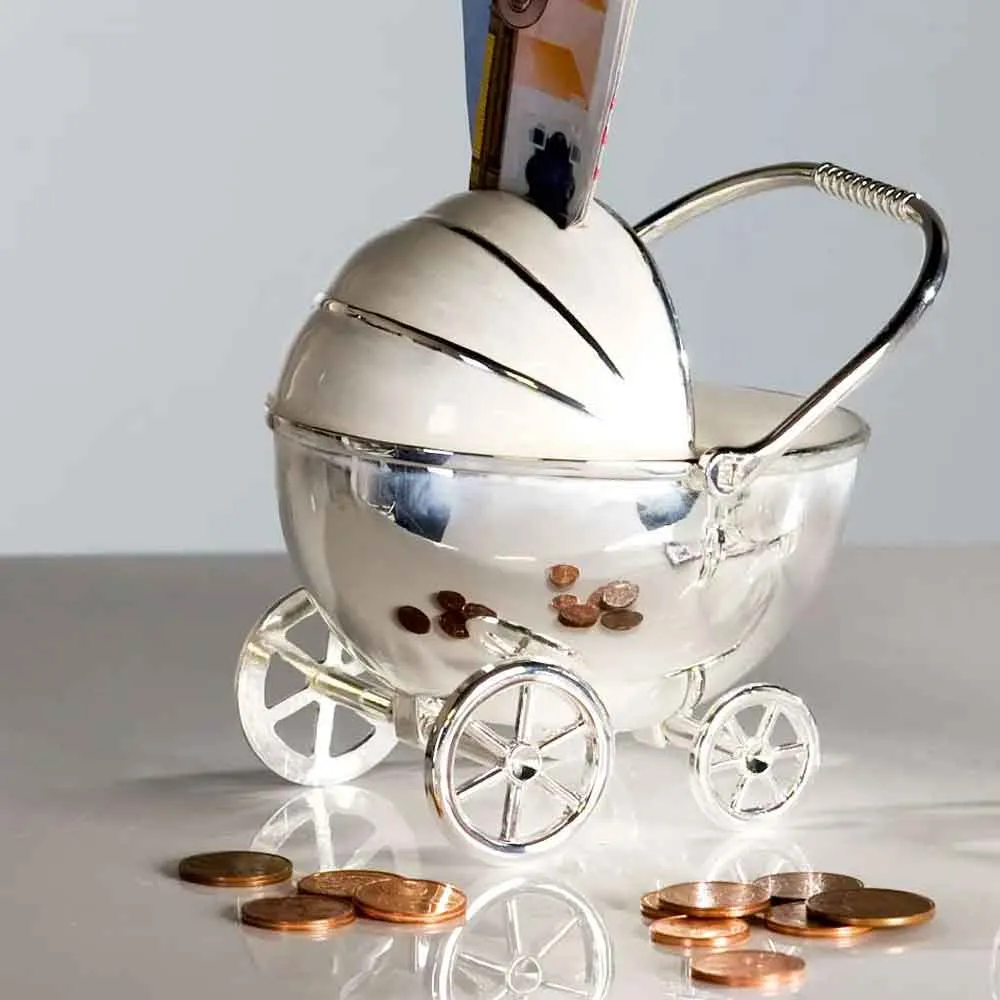 Stroller Lockable Money Box - Chrome, Cream product
