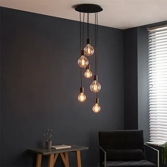Studio Round 6-Light Ceiling Pendant - Black, Metal product