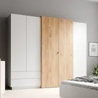 Sturgis 4 Door Wardrobe - White, Oak