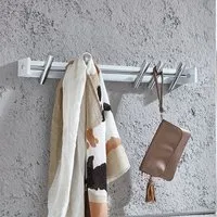 Stuttgart 5-Hook Coat Rack - White, Chrome alternate view