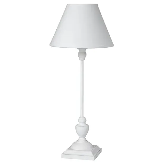 Stymie Slim Table Lamp - White, Wood