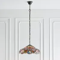 Sullivan Medium Tiffany Glass Pendant Light - Dark Bronze